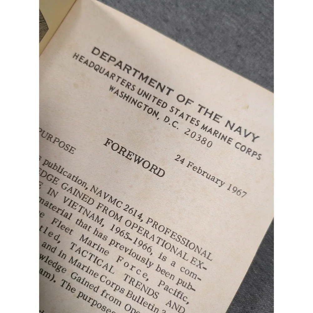 Professional Knowledge NAVMC 2614 From‎ Operational Experience in Vietnam 1967